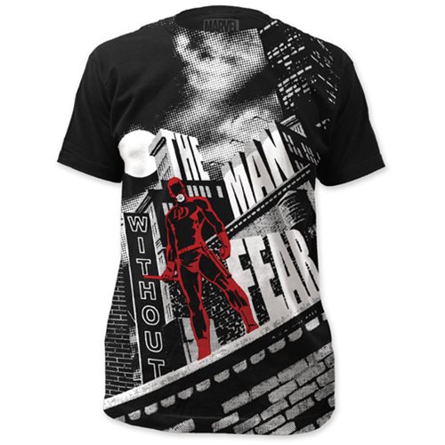 Daredevil The Man Without Fear Big Print Black T-Shirt